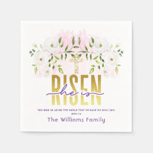 Serviette En Papier Il Est Ressuscité Citation Religieuse Chrétienne P