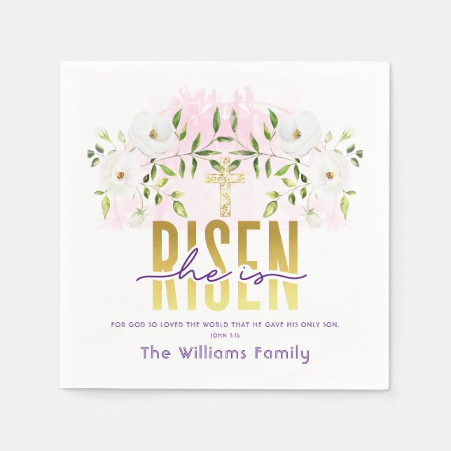 Serviette En Papier Il Est Ressuscité Citation Religieuse Chrétienne P (Devant)