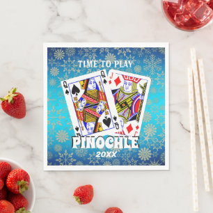 Serviette En Papier Il est temps de jouer Pinochle