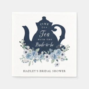 Serviette En Papier Il est temps que le thé avec la mariée soit bleu