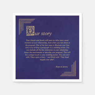 Serviette En Papier Il était une fois fée conte violet Mariage or