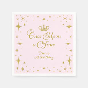 Serviette En Papier Il était une fois Gold Princess Anniversaire