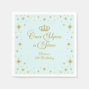 Serviette En Papier Il était une fois Gold Princess Anniversaire