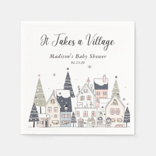 Serviette En Papier Il faut un Baby shower villageois moelleux