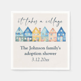 Serviette En Papier "Il Faut Un Village" Adoption / Douche Foster