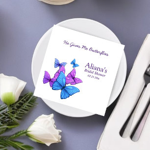 Serviette En Papier Il lui donne un baptême de papillons élégant
