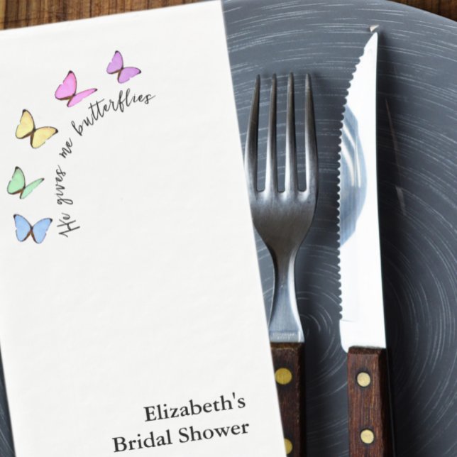 Serviette En Papier Il Me Donne Des Papillons Mariage (Créateur téléchargé)