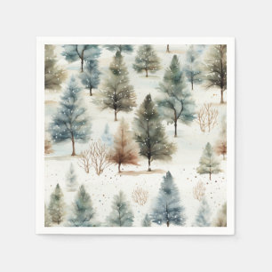 Serviette En Papier Il neige sur les sapins -