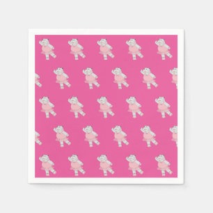Serviette En Papier illusima Ballerina Hippo rose