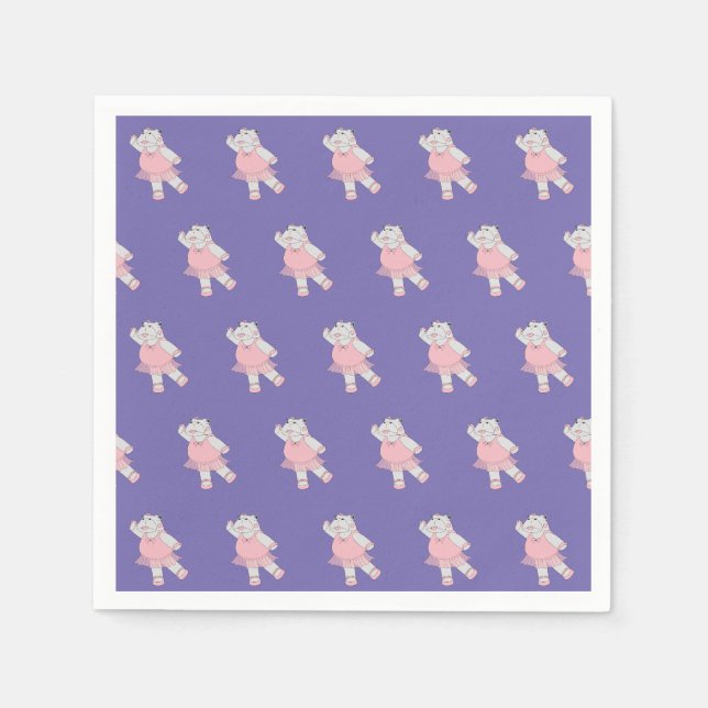 Serviette En Papier illusima Ballerina Hippo violet (Devant)