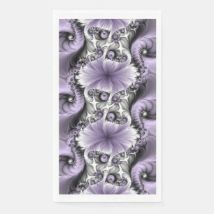 Serviette En Papier Illusion de lilas Art floral abstrait fractal Fant