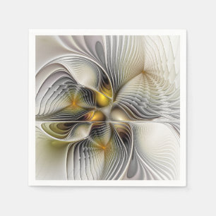Serviette En Papier Illusion d'optique abstrait 3D fractal avec profon