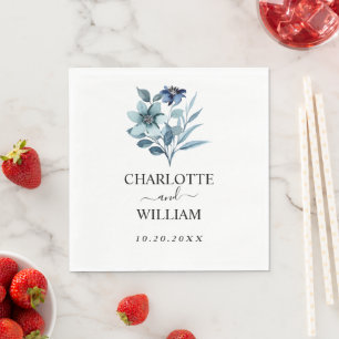 Serviette En Papier Illustration aquarelle rustique Bouquet floral ble