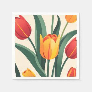 Serviette En Papier Illustration Bold Tulip