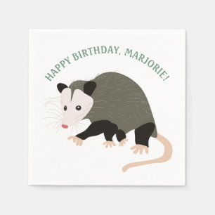 Serviette En Papier Illustration Cute Possum personnalisée