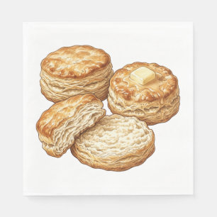 Serviette En Papier Illustration de biscuits au babeurre du Sud