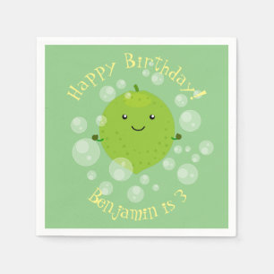 Serviette En Papier Illustration de bulles de chaux vert mou