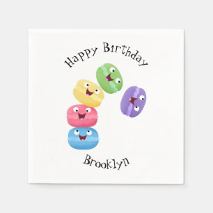 Serviette En Papier Illustration de caricature de macarons marrant mig