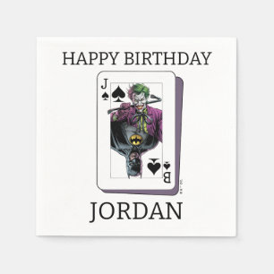 Serviette En Papier Illustration de carte à jouer Joker et Batman Piqu