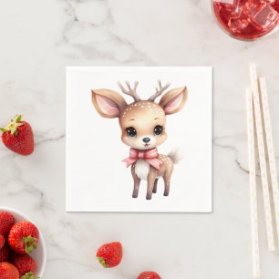 Serviette En Papier Illustration de cartoon de bébé cerf mignon