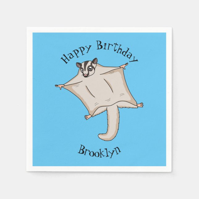 Serviette En Papier Illustration de cartoon d'un sugar glider mignon e (Devant)