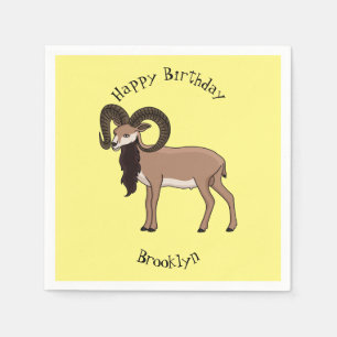 Serviette En Papier Illustration de chèvre de Mouflon