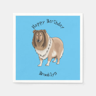 Serviette En Papier Illustration de chien Rough collie