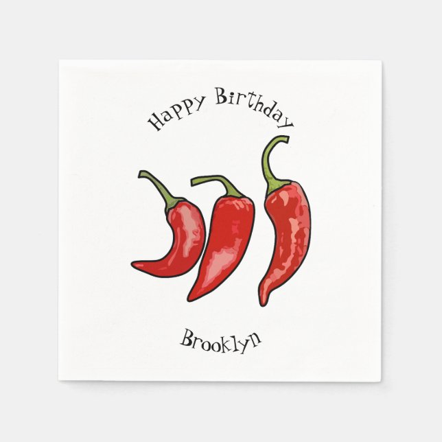 Serviette En Papier Illustration de chili (Devant)
