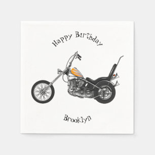 Serviette En Papier Illustration de Chopper Motorcycle 1950