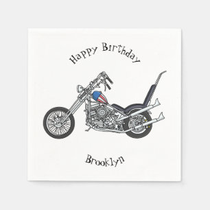 Serviette En Papier Illustration de Chopper Motorcycle 1950