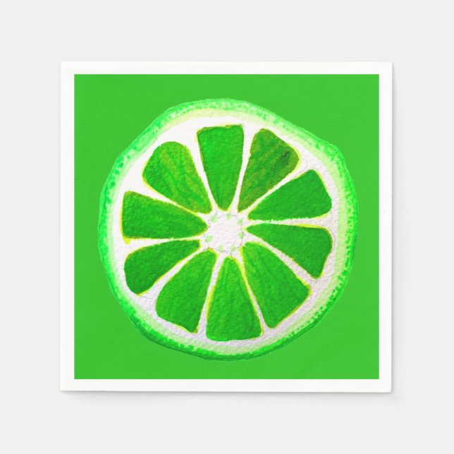 Serviette En Papier Illustration de citron vert mou art fruitier (Devant)