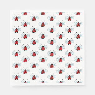 Serviette En Papier Illustration de coccinelle mignonne