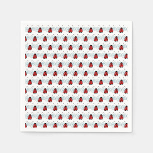Serviette En Papier Illustration de coccinelle mignonne