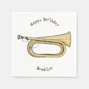 Serviette En Papier Illustration de dessin animé Bugle