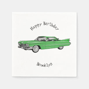Serviette En Papier Illustration de dessin de voiture classique 1959