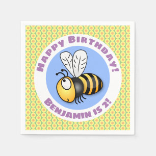 Serviette En Papier Illustration de dessin humoristique sur l'abeille