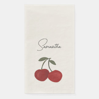 Serviette En Papier Illustration de deux cerises rouges | Art de fruit