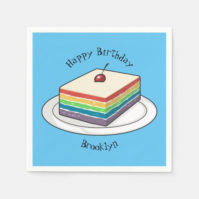 Serviette En Papier Illustration de gâteau arc-en-ciel (Devant)