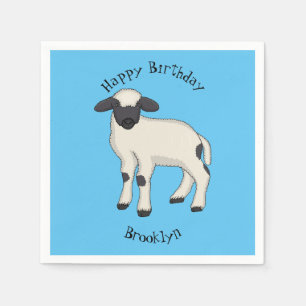 Serviette En Papier Illustration de la caricature de mouton Valais Bla