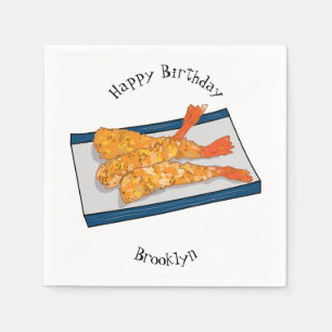 Serviette En Papier Illustration de la tempura crevette