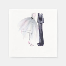 Serviette En Papier Illustration de l'aquarelle de danse de mariée et