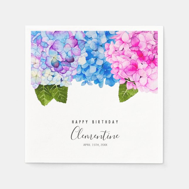 Serviette En Papier Illustration de l'aquarelle des fleurs d'été | Ann (Devant)