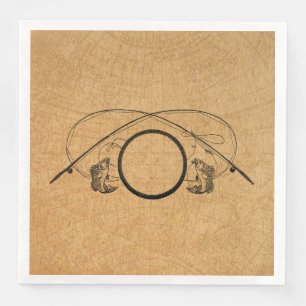 Serviette En Papier Illustration de l'art de Fly Fishing Antique FIshi