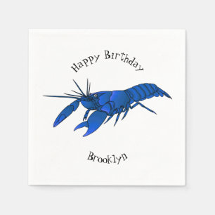 Serviette En Papier Illustration de l'écrevisse marron bleu