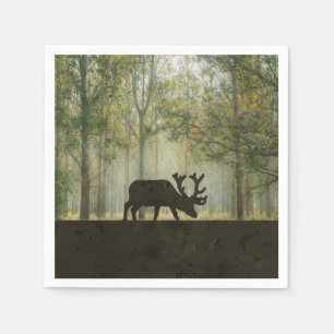 Serviette En Papier Illustration de l'orignal en forêt