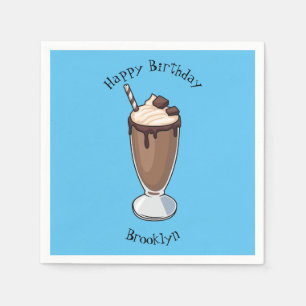 Serviette En Papier Illustration de milk-shake au chocolat