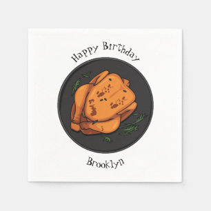 Serviette En Papier Illustration de poulet rôti