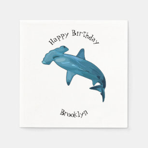 Serviette En Papier Illustration de requin marteau
