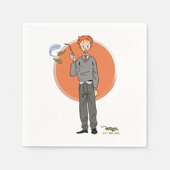 Serviette En Papier Illustration de Ron Weasley "Eat Slugs" (Devant)