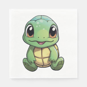 Serviette En Papier Illustration de tortue caricaturale